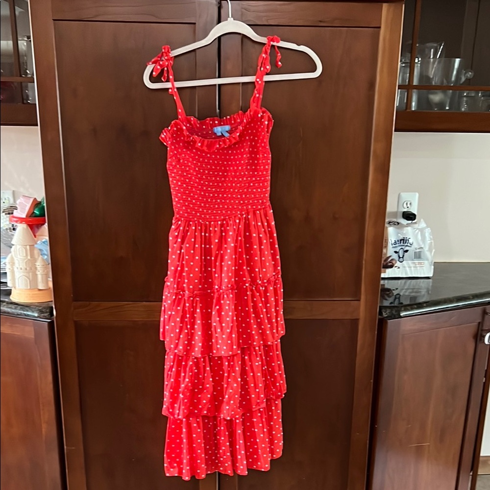 Draper James Red Dress with White Polka Dots